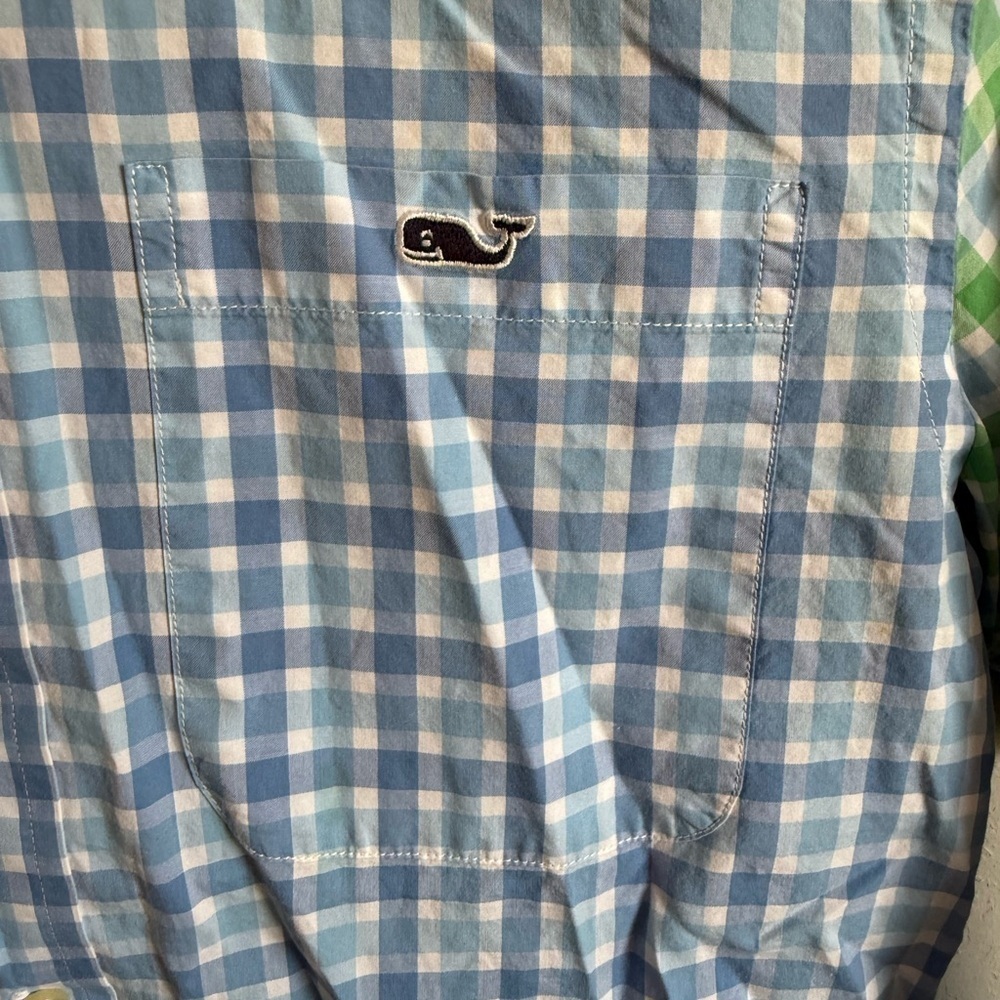 Men’s XS Blue Plaid Vineyard Vines Preppy Lightweight Slim Fit Tucker Button Up - Picture 2 of 5